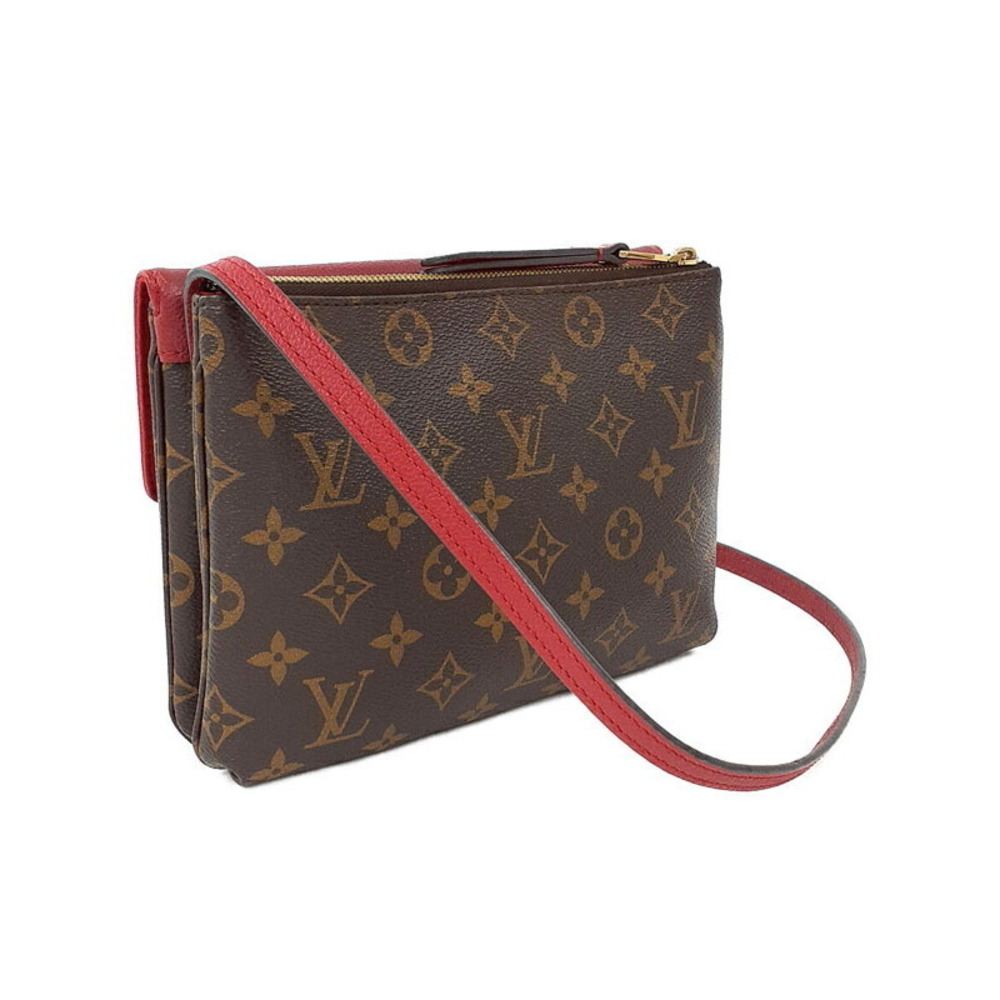 Louis Vuitton Monogram Leather Brown Twice Shoulder Bag - Picture 2 of 8